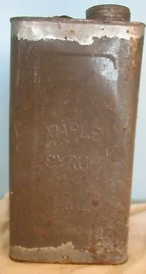 Shabby Rustic Maple Syrup Metal Can CONTAINER  Country Farm Sugar Shak EMPTY  • $20