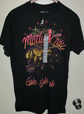 NWT Motley Crue GIRLS GIRLS GIRLS Band Graphic Men's Black Shirt M • $19.96