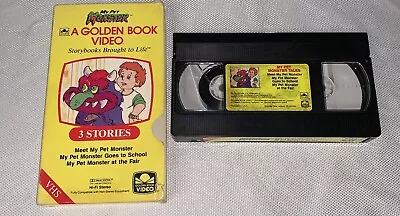 I1 ‘86 Golden Book Video Vhs Tape My Pet Monster Meet-goes To School-at The Fair • $18.88