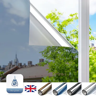 £11.99 • Buy One Way Mirror Window Film Home Reflective Privacy Solar Tint Foil Glass Sticker
