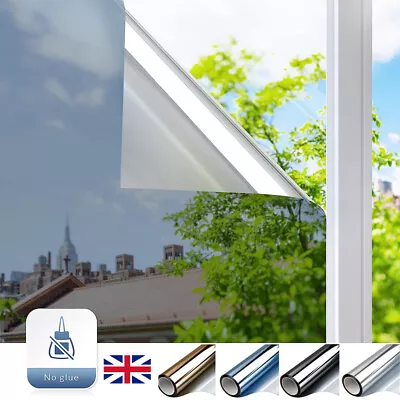 £11.99 • Buy One Way Mirror Window Film Home Reflective Privacy Solar Tint Foil Glass Sticker