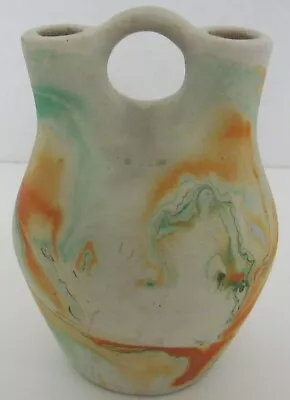 Nemadji Art Pottery USA Wedding Vase Jug Native 6 Inch Glazed Inside Vintage • $19.99