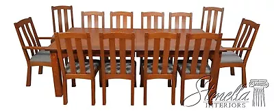 61447EC/48EC: Arts & Crafts Table & 12 Chairs Mission Oak Dining Set • $7895