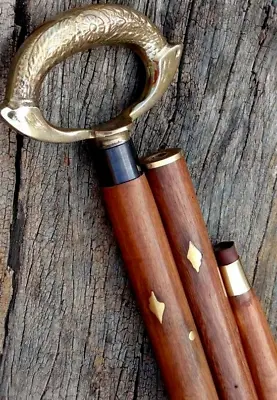 Umbrella Victorian Brand New Stick Steampunk Walking Stick Cane-AL Handle Wooden • $37.59