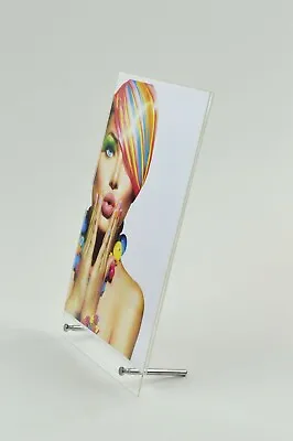 A4 Portrait Acrylic Angled Price List Poster Sign Menu Holder With Metal Feet • £7.98