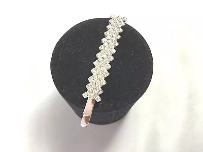 £2.99 • Buy Bridal Wedding Prom Silver Crystal Diamante Hair Grips Clips Slides