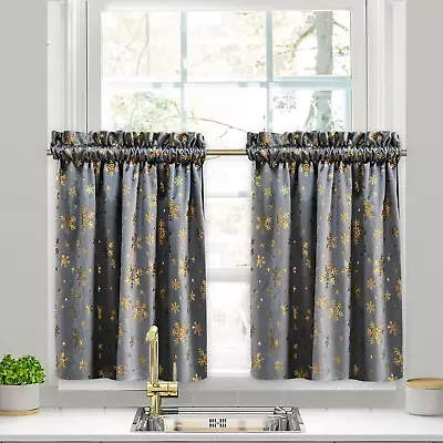 Velvet Kitchen Curtains 45 Inch LengthShort Curtains For Small Window Cafe Stor • $5.99