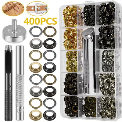 400 Set Grommet Kit 3/16inch Eyelets Punch Kit With Hole Punch Tool 4 Colors❅ • $18.59