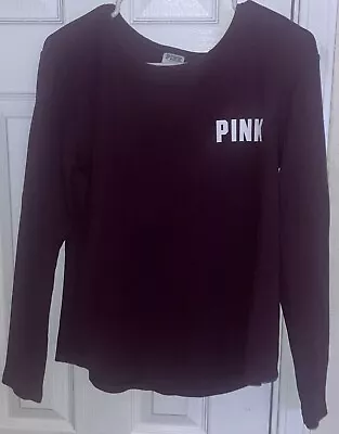 Victorias Secret Love Pink Size MEDIUM Womens Long Sleeve Knit Logo Shirt • $12.50