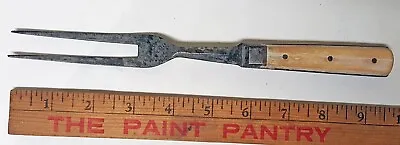 Antique Bone Handle Serving Meat Fork   1800s • $18.49