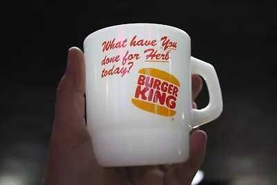 Rare Vintage Burger Fire King Stackable Coffee Mug Milk Glass Sign Restaurant • $0.99