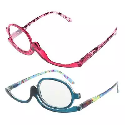 Women Makeup Magnifying Reading Glasses Flip Make Up Eye Glasses +1.0 +4.0 • £4.90