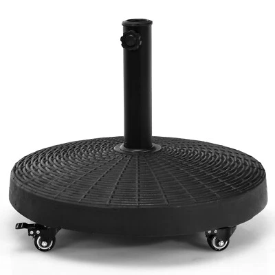 $86.90 • Buy Patio Resin Umbrella Base Stand Wicker Style Heavy Duty W/ Wheels