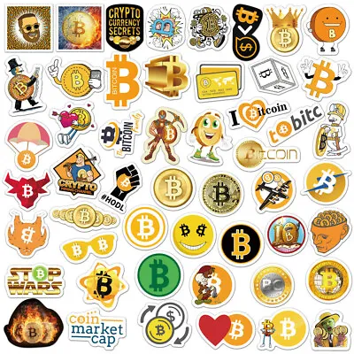 ⭐ 50 Piece New Bitcoin Crypto/Krypto Style Sticker Bomb Sticker Bit Coin • $30.61