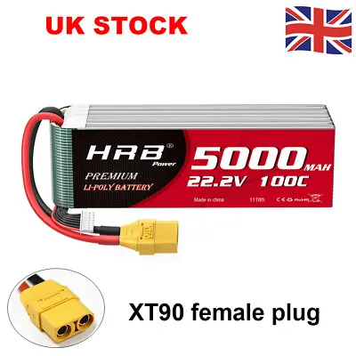 HRB 6S 5000mAh 22.2V 100C XT90 LiPo Battery For RC Helicopter Drone Boat Truck • £72.99