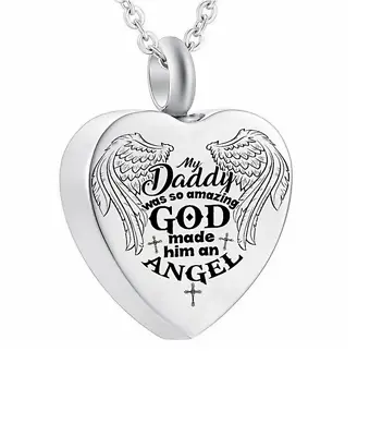 URN DAD FATHER CREMATION  MEMORIAL ASH Pendant 24  925 Sterling Silver Necklace • $13.99