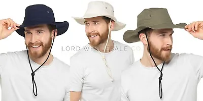 £9.50 • Buy 100% Cotton Safari Aussie Outback Bush Wide Brim Summer Sun Hat On Sale M/l L/xl