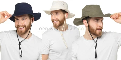 £9.50 • Buy 100% Cotton Safari Aussie Outback Bush Wide Brim Summer Sun Hat On Sale M/l L/xl