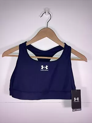 Under Armour Womens HG Mid Padless Medium Impact Sports Bra Training Fitness 14 • £4.99