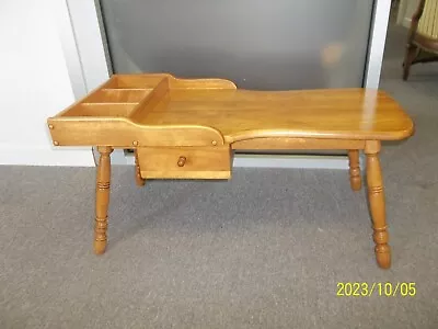 Beautiful Vintage Colonial Mid-Century Maple Cobblers Bench Table W/ Drawer • $495