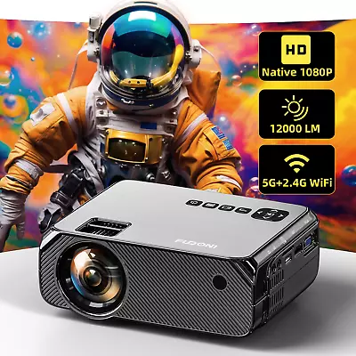 4K Projector 12000LMS 1080P 5G WiFi Video Portable Home Theater 250  Display USA • $89.99