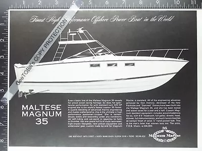 1967 ADVERTISING ADVERTISEMENT For Maltese Magnum Marine 35 Motor Yacht Boat • $12.50
