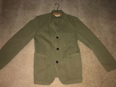 Wallace & Barnes J Crew Jacket Olive Green Men Size 36S 3 Button • $44.99