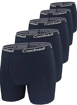 Comfneat Men's 5-Pack Big & Tall 6XL Boxer Briefs Cotton Spandex Underwear... • $35