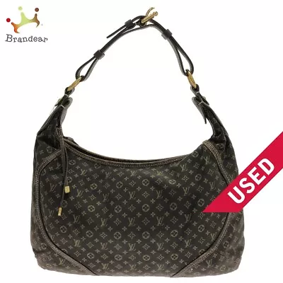 Used Louis Vuitton Manon Mm Shoulder Bag Ebene Cotton Linen Grain Leather • $788.27