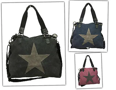 £23.21 • Buy Star Women's Bag Star Canvas Fashion Shopper Shoulder Bag Leather Applique