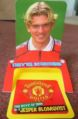 Rare Jesper Blomqvist Manchester United Hot Pops Pop Up Trade Card 1999   • £0.99