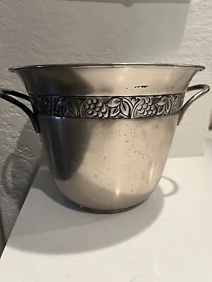 Pottery Barn Pewter Divide Grapevine Champagne Ice Bucket Chiller • $30