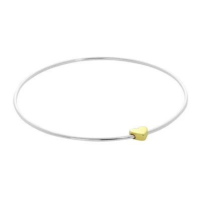 £8.85 • Buy Sterling Silver Stacking Bangle With Alphabet Letter Bead A-Z & Heart