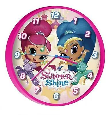 £7.41 • Buy Shimmer & Shine Wall Clock 25cm, Kids Girls Christmas Gift Analog Time Learning