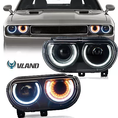 VLAND LED Headlights For 2008-2014 Dodge Challenger W/Sequential Headlamps Set • $218.99