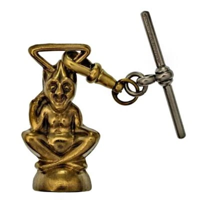 £40 • Buy Vintage Lucky PIXIE Charm BRASS Pisky Piskie Pixy Watch Fob Tamper Ref.98