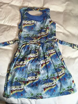 Yumi Beautiful Beach Print Summer Holiday Dress  13-14 Years Excellent Condition • £4.99