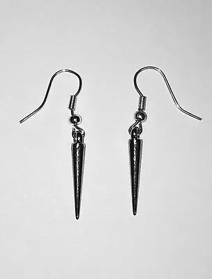 Silver Spike Earrings Dangle Silver Fish Hook Dagger Jewelry Punk • $11.99