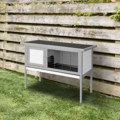 36in Indoor Outdoor Pet Bunny Hutch House Cage For Rabbits And Guinea Pigs Gray • $68.99