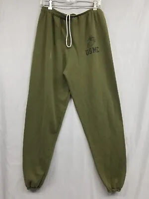 United States Marines USMC Mens Fleece Pants Sweatpants Size Large Duke Green • $13.85