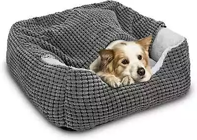 JOEJOY Large Dog Bed Warm Hooded Puppy Bed Luxury Super Soft Pet Cave Bed Medi • £56.95