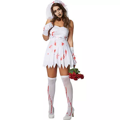 £19.99 • Buy Womens Costume Zombie Bride Fancy Dress Adult Halloween Sexy Carnival Corpse
