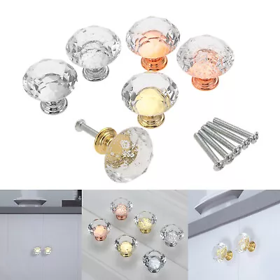 30mm Diamond Shape Drawer Knob Crystal Window Handle Cabinet Door Pulls Hardware • $2.84