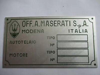 Maserati Shield Mexico Merak Mistral Sebring 3500 Bora Nameplate S86 • $67.05