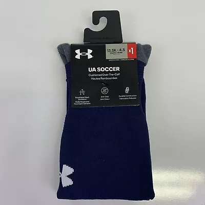 Under Armour Youth UA Soccer Socks Cushioned Over The Calf OTC 13.5K-4.5Y • $10.50