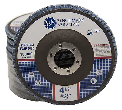 10 Pack 4.5” X 7/8  Professional 80 Grit Zirconia Flap Disc Grinding Wheels T27 • $19.75