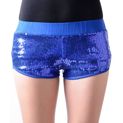 Glittering Metallic Stretch Bling Dancer Clubwear Sequin Mini Shorts Pants S M L • $9.99