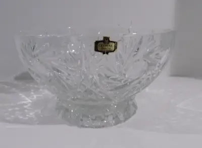 Zajecar Footed Crystal Bowl 24% PBO Lead Crystal Made In Yugoslavia Vintage • $17