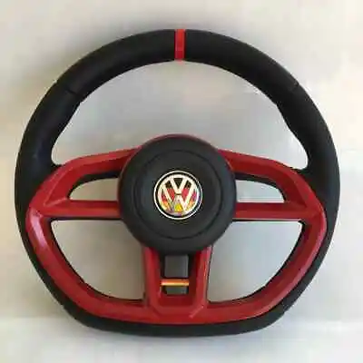 Steering Wheel VW Golf Jetta Mk2 Mk3 Mk4 Mk5 Mk6 Red Mk7 Style • $157