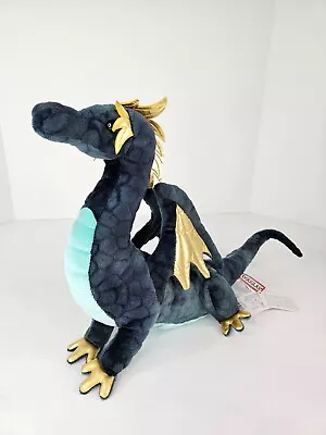 Douglas Aragon Dragon Plush Toy Blue Gold W/ Wings Stuffed Animal 16  - NEW • $18.99